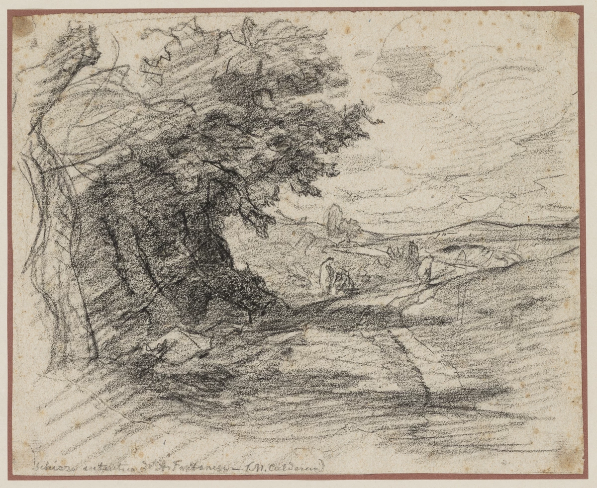 Alberi e sentiero nella valletta, 1863 - Museo Mallé, Dronero, Cuneo